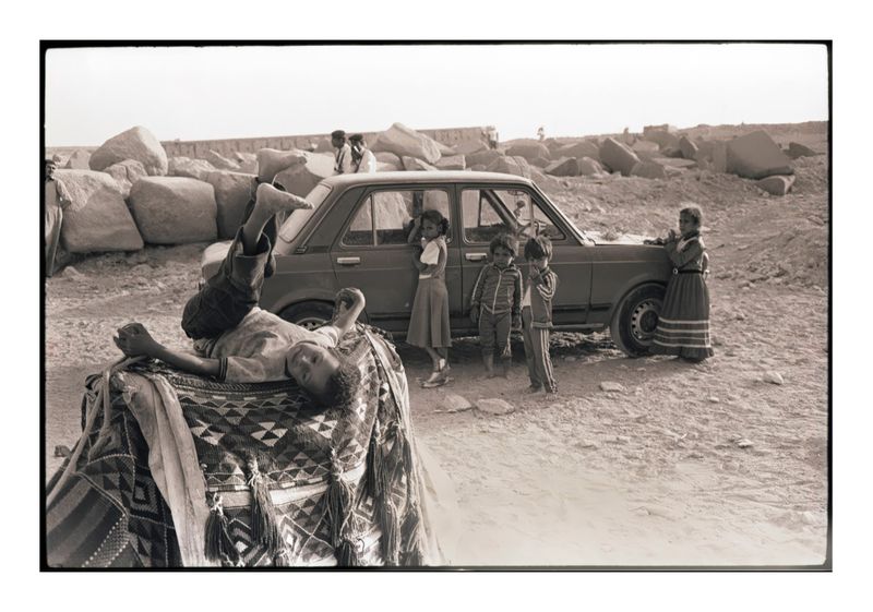 Next to the pyramid in Cairo, Egypt 1980
